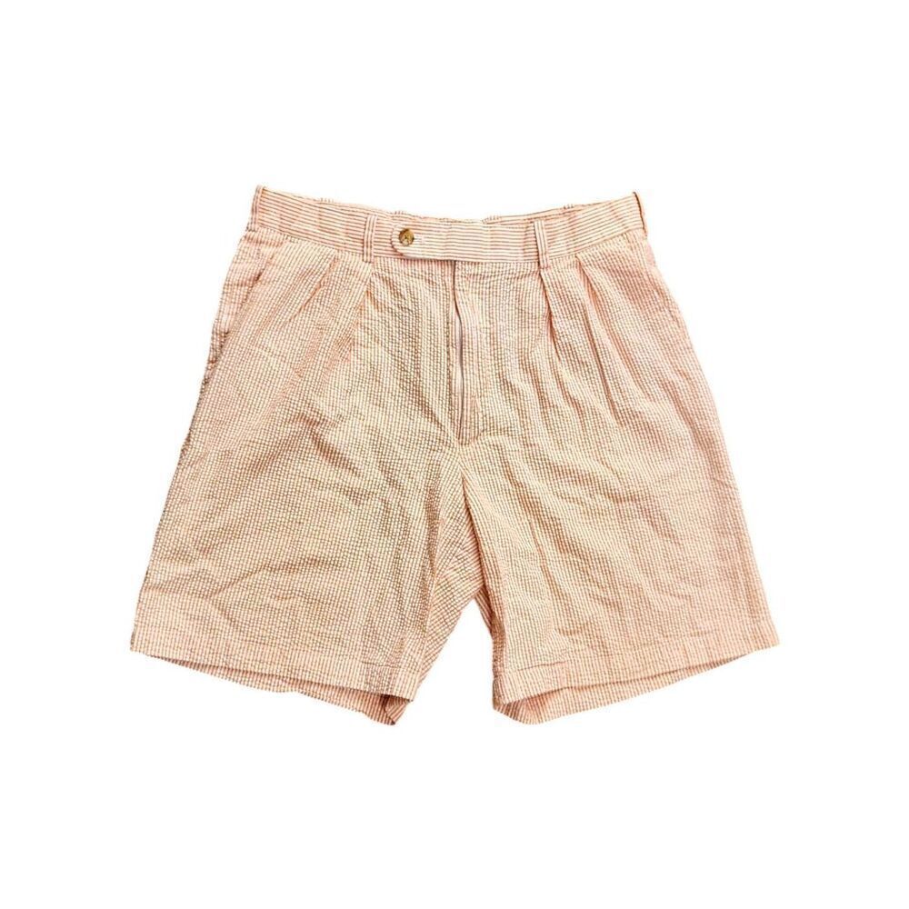 Peter Millar seersucker Cotton Men's 32x7.5 shorts,striped,Casual pleated